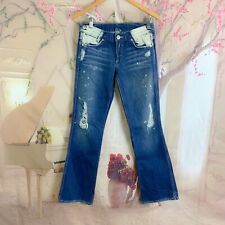 Jeans feminino Armani Exchange lavagem ácida destruída tamanho 2 comprar usado  Enviando para Brazil