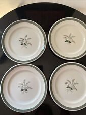 4 x VINTAGE ADAMS IRONSTONE 8.5” PLATES MICRATEX GREEN BAND ,HAND PAINTED FINISH for sale  FOLKESTONE