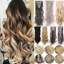 Used, US Fast Ombre Clip In as Human Remy Hair Extensions 8Pcs Full Head 18 Clips nw25 for sale  Shipping to South Africa