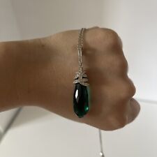 Swarovski Beautiful Stunning Emerald Green Crystal necklace used - Rare for sale  WOKING