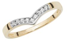 9ct Yellow Gold 0.10ct Wishbone Eternity Wedding Ring size M - Simulated Diamond for sale  Shipping to South Africa
