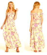 BILLABONG Linger Here Floral Maxi Dress Sz M Button Down Off The Shoulder Boho for sale  Shipping to South Africa