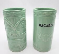 Par de vasos de cerámica 2021 verde para cabeza de ron Bacardi como nuevo 14 oz 2021 segunda mano  Embacar hacia Argentina