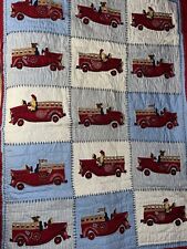 Pottery Barn Kids WYATT FIRE TRUCK Baby Quilt 36” X 50” for sale  Shipping to South Africa