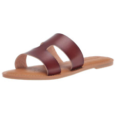 Usado, Sandálias marrons femininas com faixas planas comprar usado  Enviando para Brazil