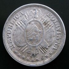 Bolivia. 1/2 mediano Charango 50 centavos 1899,11, 60 gramos/30 mm. Plata segunda mano  Embacar hacia Argentina