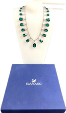 Autêntica joia de colar de cristal Swarovski verde esmeralda deslumbrante comprar usado  Enviando para Brazil