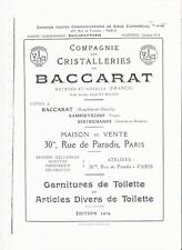 Cristal Baccarat, Catalogue de la cristallerie 1916 Articles de Toilette PDF segunda mano  Embacar hacia Argentina
