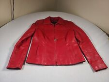 Jaqueta de couro vintage Avanti feminina pequena vermelha com zíper completo forrada casaco de grife comprar usado  Enviando para Brazil