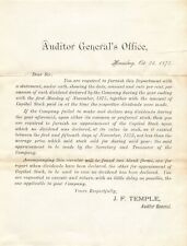 Usado, 1875 Carta Jf Templo HARRISBURG Pennsylvania Auditor geral Stock Receitas Efêmera * P10a comprar usado  Enviando para Brazil