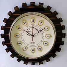 Reloj de pared de madera hecho a mano latón 16 pulgadas estilo antiguo 3D náutico, decorado en el hogar segunda mano  Embacar hacia Argentina