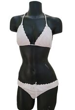 Victoria's Secret White Crochet Cotton M Medium Triangle Swim Suit Bikini 2pc for sale  Shipping to South Africa