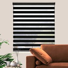 Zebra Blinds for Window Shades with Valance Cover Day & Night Curtains Black New for sale  Shipping to South Africa