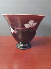 SIGNED RICK SATAVA ART GLASS CABINET FLORAL BOWL VASE 1984 EXCELLENT CONDITION for sale  Shipping to South Africa