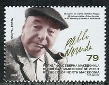 Usado, 395 - MACEDÔNIA DO NORTE 2023 - Pablo Neruda - Poeta - Escritor - Prêmio Nobel - MNH comprar usado  Enviando para Brazil