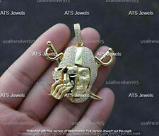 Colgante cara de calavera de los Raiders moissanita de 2 quilates para hombre enchapado en oro amarillo 14 K segunda mano  Embacar hacia Mexico