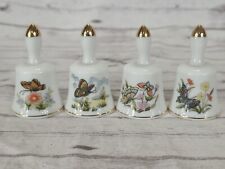 Mini/pequenos sinos de porcelana japoneses - acabamento floral borboleta dourado vintage comprar usado  Enviando para Brazil