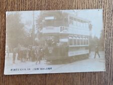 NEW MALDEN - KINGSTON UPON THAMES - TRAM ELECTRIC  SUPERB POSTCARD c1906 RP for sale  Shipping to South Africa