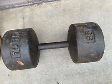 YORK Vintage Pre USA Roundhead Bun 65 Lb SINGLE Dumbbell Rounded Head Weights for sale  Shipping to South Africa