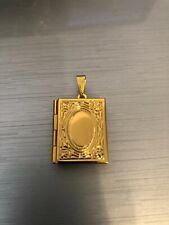 Used, vintage type small gold  plated book photo locket necklace fob chain  for sale  Shipping to South Africa