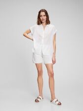 Blusa camisa GAP blanca de mezcla de algodón manga corta. Top ligero para mujer talla S segunda mano  Embacar hacia Argentina
