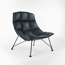 2021 Jehs+Laub Draht Lounge Sessel für Knoll Studio IN Dunklen Marineblau Leder gebraucht kaufen  Versand nach Switzerland