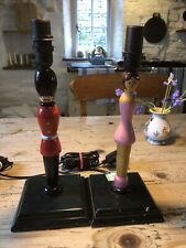Pair Vintage Emma Jefferson Bedside Table Children's Lamps Ballerina + Beefeater for sale  Shipping to South Africa