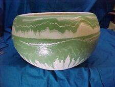 1930s OZARK Mountain TOURIST Road Side POTTERY GREEN + CREAM Swirl JARDINERE for sale  Shipping to South Africa