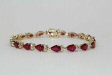 5.00Ct Pear Cut Ruby & Diamond 14K Yellow Gold Over Tennis Bracelet for Womens for sale  Shipping to South Africa