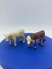 Figuras Little Busters Charolais Hereford becerro vaca toro blanco marrón, usado segunda mano  Embacar hacia Argentina