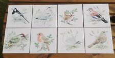 Used, Vintage Rye Pottery Hand Painted Eight Bird Tiles for sale  Shipping to South Africa