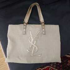 Bolsa tote Yves Saint Laurent Kahala couro algodão feminina usada do Japão comprar usado  Enviando para Brazil