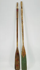 Used, Vintage Pair Painted 60” Wood Wooden Paddle Oars Cabin Decor Great Patina for sale  Casper