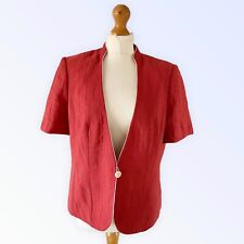 Jacques Vert Jacket Blazer UK 14 Terracotta Rust Red Bamboo Mix Evening Guest, used for sale  Shipping to South Africa