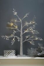 2ft Silver Glitter Warm White LED Twig Leaf Tree Christmas Decoration 60cm NOM for sale  WAKEFIELD