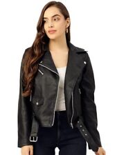 Women Leather Jacket Full Sleeve Solid for Biker Motorcycle Style - Black Brown for sale  Shipping to South Africa