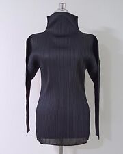 Usado, Blusa PLEATS PLEASE ISSEY MIYAKE preta plissada manga longa gola alta tamanho 3 comprar usado  Enviando para Brazil