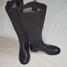 ED Ellen DeGeneres Black Leather Zoila Zip Tall Riding Boots 6 Small Scuff Pics for sale  Shipping to South Africa