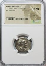 República Romana AR PLATA Denario Q. LUTAT CERCO 109/8 BC NGC CH en muy buen estado segunda mano  Embacar hacia Argentina