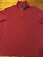 Suéter masculino Polo Ralph Lauren Estate costela 100% algodão vermelho quarto 1/4 zíper tamanho XL comprar usado  Enviando para Brazil