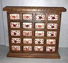 STUNNING VINTAGE SMALL WOODEN SPICE RACK CABINET WITH HANDPAINTED DRAWERS, 10" x for sale  Shipping to South Africa