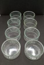 Clear Glass Ramekins Ribbed Dessert Cups Bowls Vintage Set of 8 Green Tint  for sale  Shipping to South Africa