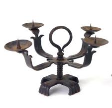 Used, Antique Wrought Iron Handmade Early Cast Candelabra Candle Holder Arts & Crafts for sale  Shipping to South Africa