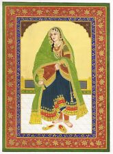 Beautiful Amritsari Lady In Traditional Look Handmade Indian Miniature Painting for sale  Shipping to Canada