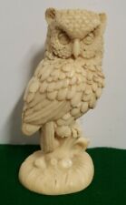 A Santini Owl Sculpture Figure Made in Italy Vintage Alabaster Resin for sale  Glen Allen