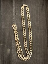 CUBAN LINK CHAIN 14K SOLID GOLD 9.5MM WOMEN"S/MEN'S NECKLACE CHAIN 26”, used for sale  Leander
