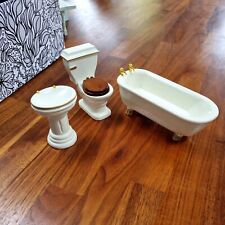 dolls house bathroom set pre owned 1/12 scale for sale  BOLTON
