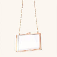 Clear Purse Acrylic Clutch Bag Shoulder Handbag Chain Strap Evening Party for sale  Shipping to South Africa