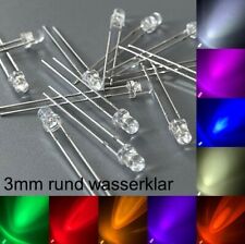 3mm LEDs round water clear all colors incl. resistors light-emitting diodes LED 3mm for sale  Shipping to South Africa