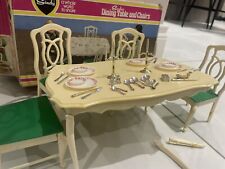 Sindy Dining Table and Chairs 1980s by Pedigree Boxed Accessories Cultery for sale  Shipping to South Africa